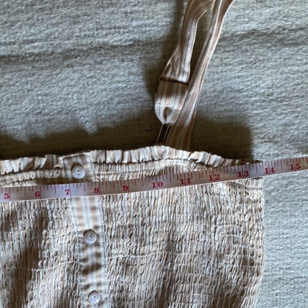 Sky And Sparrow Smocked Button Cream Front Midi D… - image 7